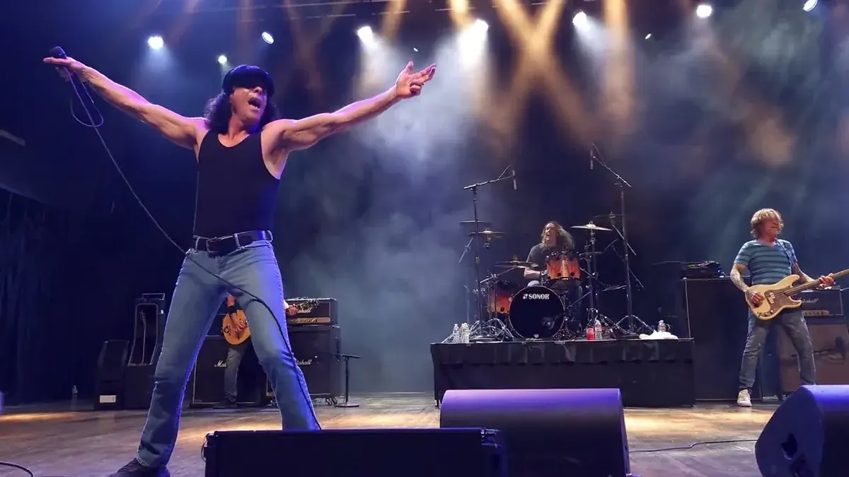 Back in Black, the Dallas, Texas AC/DC tribute band, performing live in August 2023