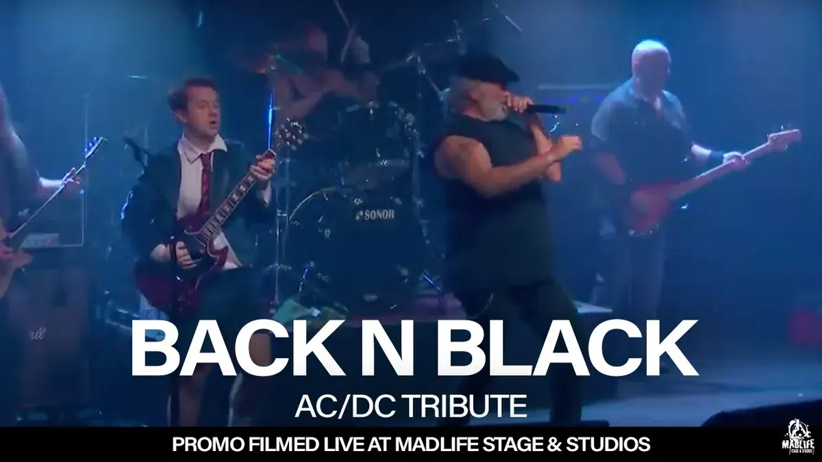 Back N Black, the Atlanta AC/DC tribute band, performing live at MadLife Stage and Studios