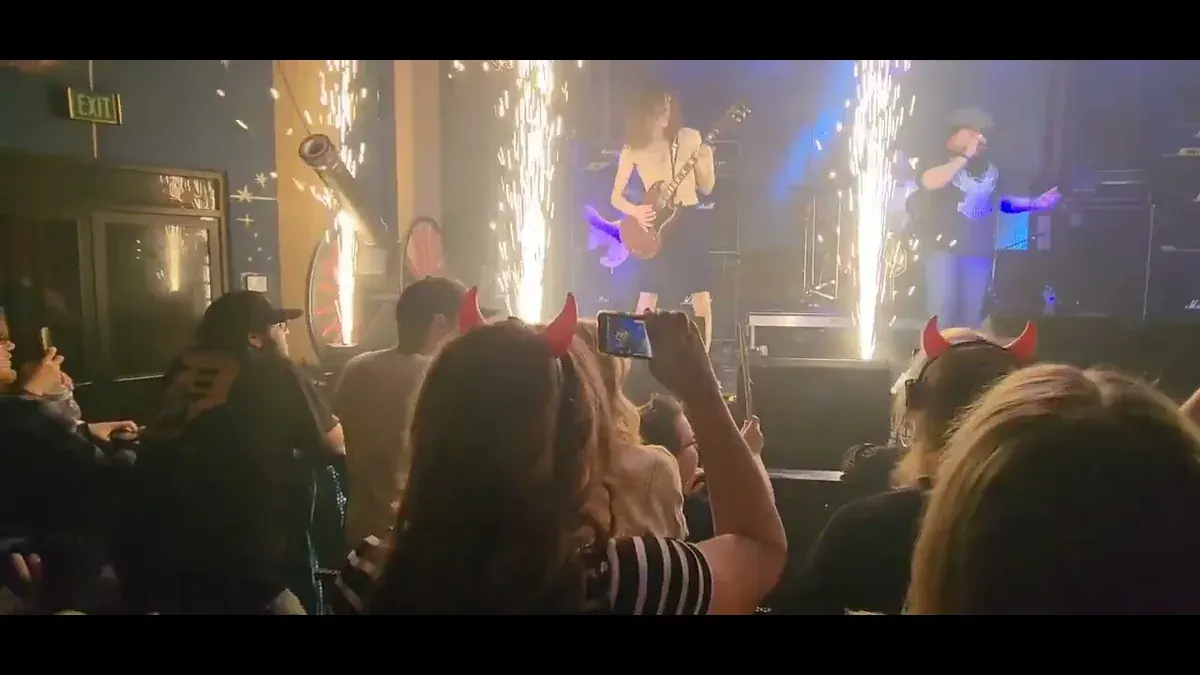 Bonfire, the Chicago AC/DC tribute band, performing Hells Bells live with the bell on stage
