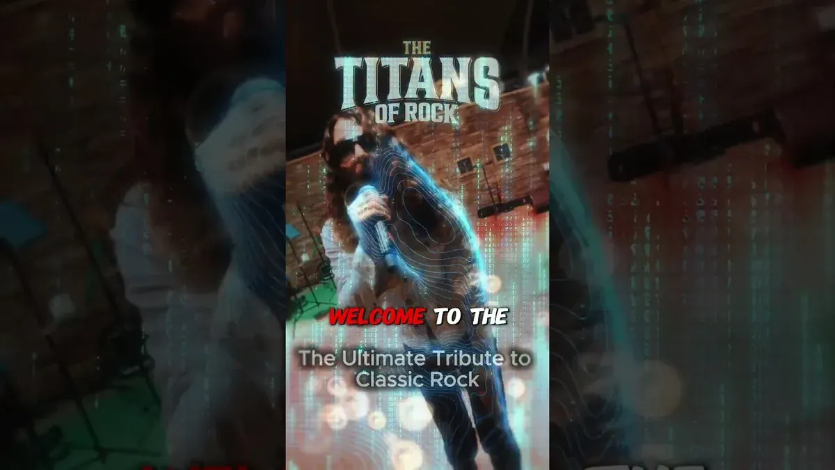 The Titans of Rock title card with singer Brett Copeland