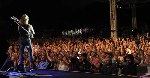 David Victor on stage with BOSTON in 2014